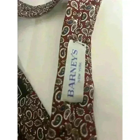 Christian Dior Men's Vintage Brown Paisley Silk Tie - Picture 3 of 5